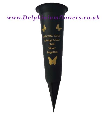 Black Grave Vase Cone Spike - Special Dad - Click Image to Close